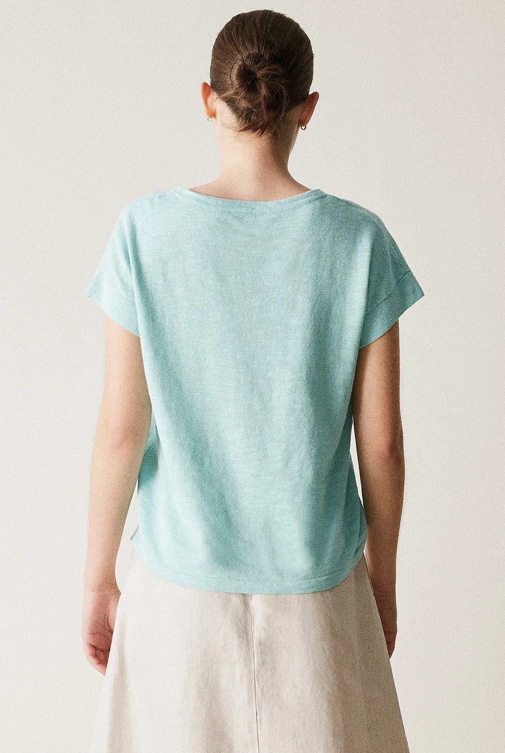 TRENERY (LN) Linen cotton relaxed knit tee! 12-14