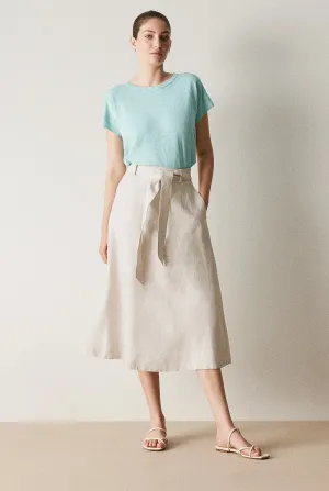 TRENERY (LN) Linen cotton relaxed knit tee! 12-14