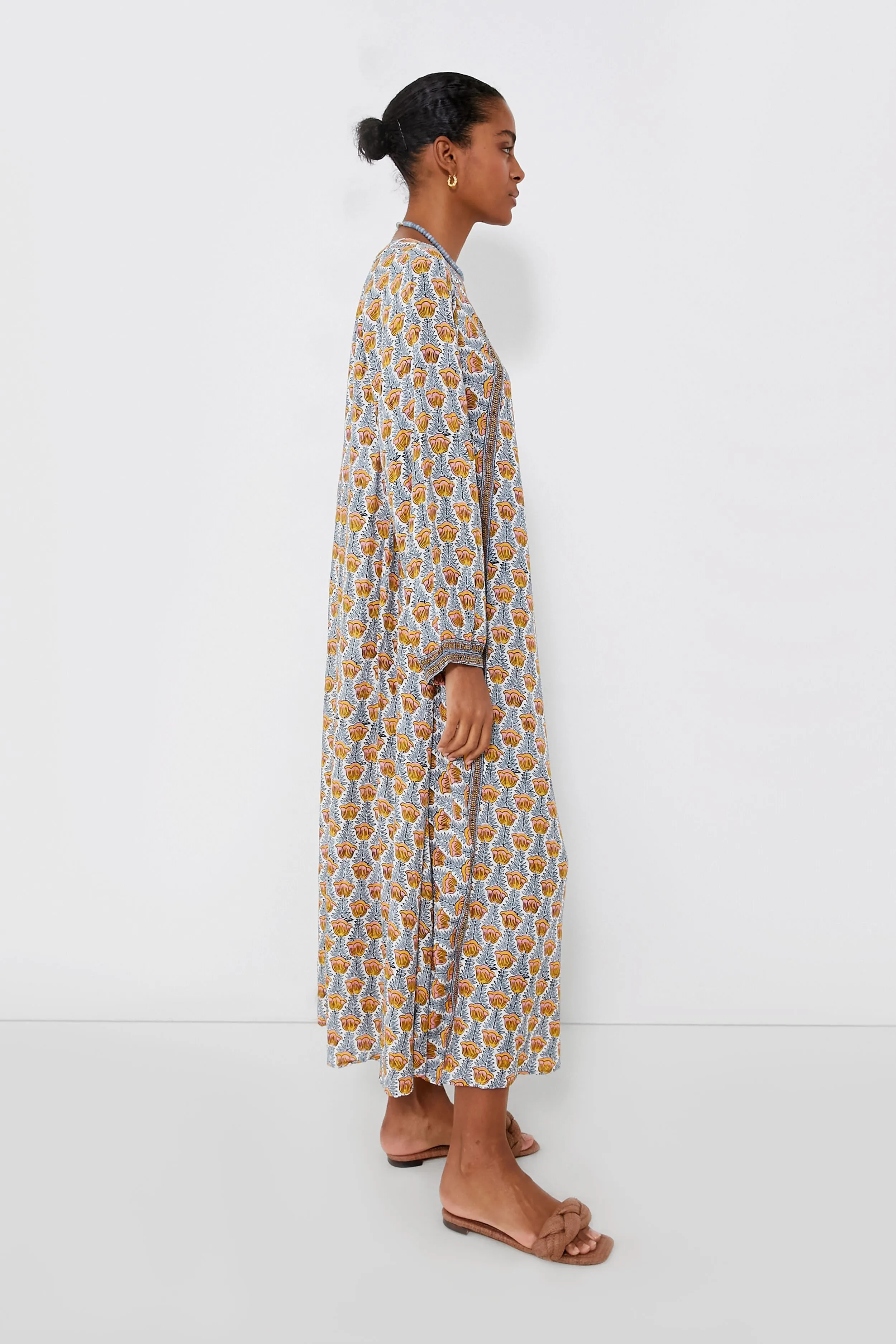 Tulip Print French Blue Fiore Maxi Dress