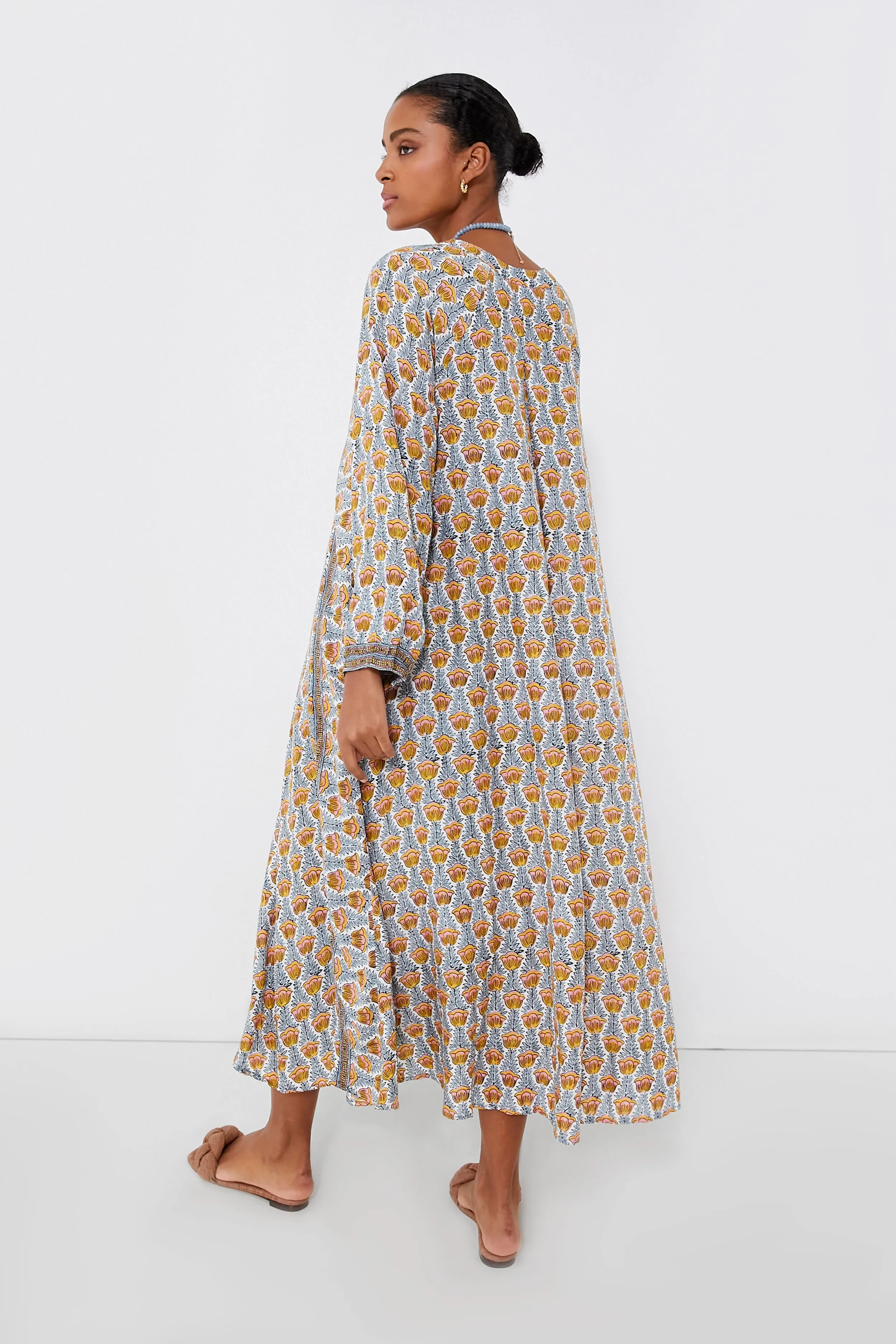 Tulip Print French Blue Fiore Maxi Dress