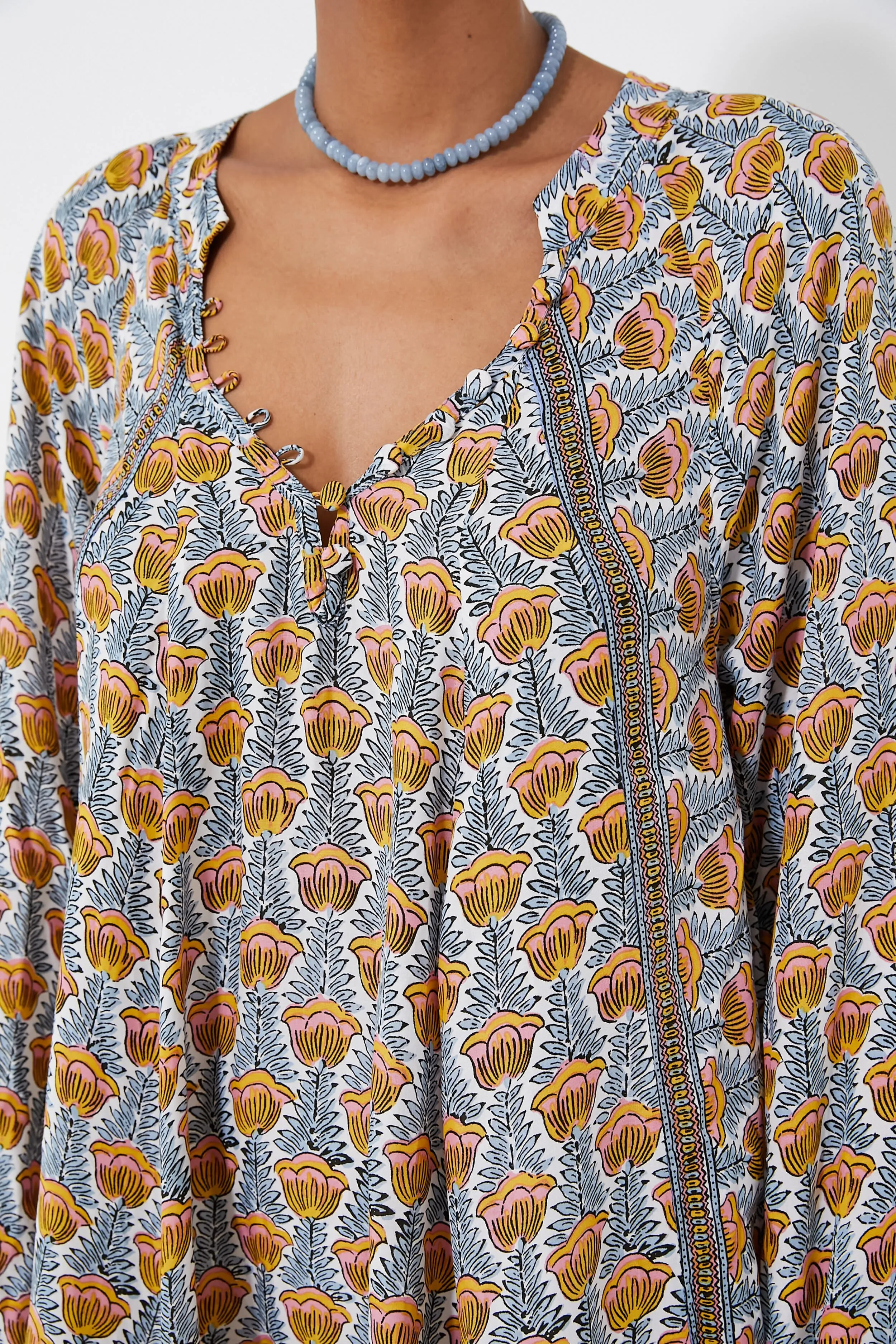 Tulip Print French Blue Fiore Maxi Dress