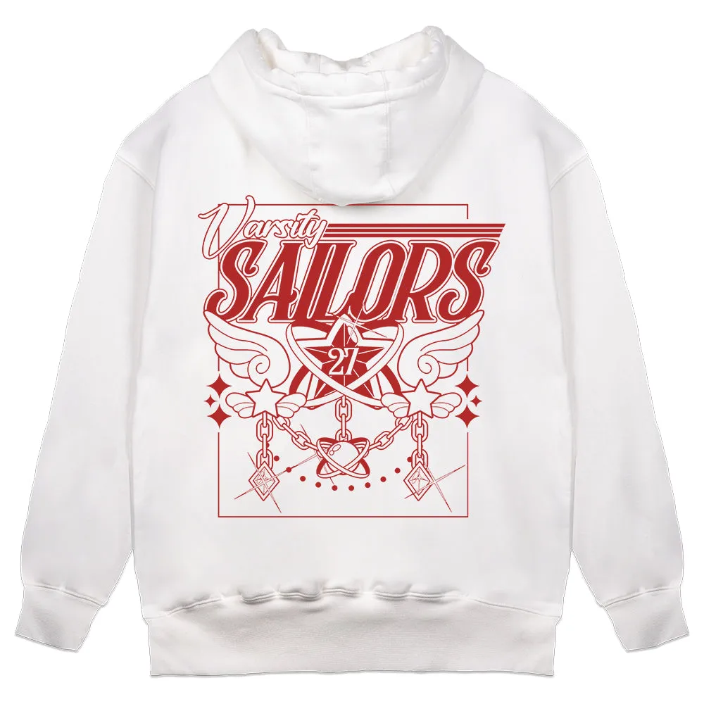 Vioncii Varsity Sailors Hoodie (White/Red)