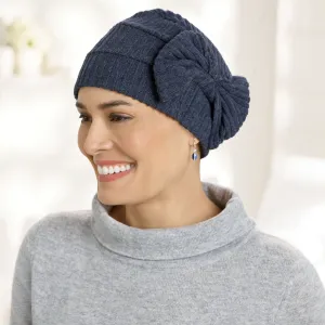 Winter Cloche Cap with Removable Bow