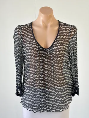 Witchery | vintage 90's | top | size 12 | three quarter sleeve | 100% silk