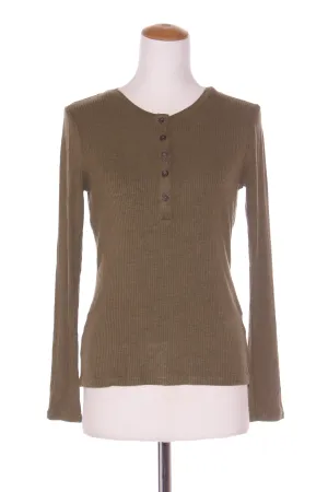WITCHERY - Viscose rib knit L/S top - Olive! 10