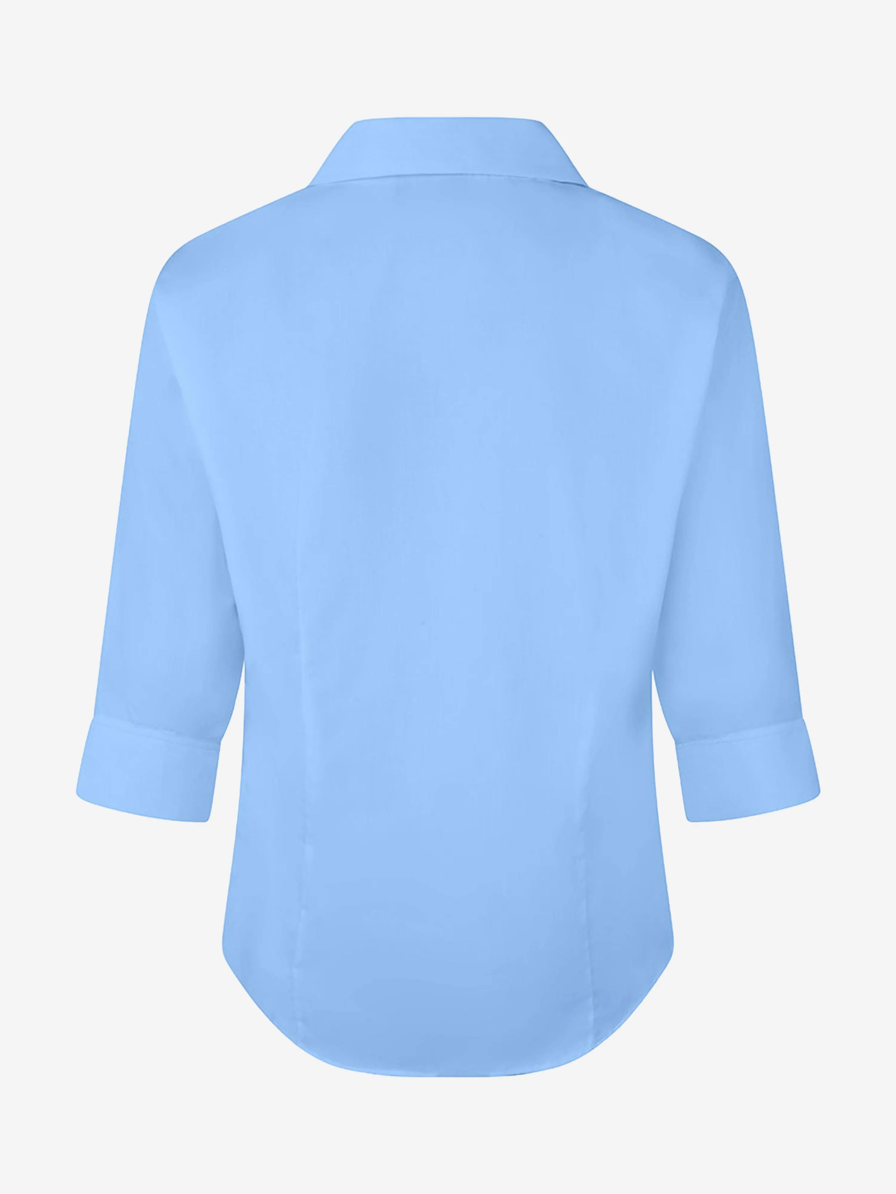 Zeco Girls School Fitted 3/4 Sleeve Non Iron Blouse Twin Pack in Blue