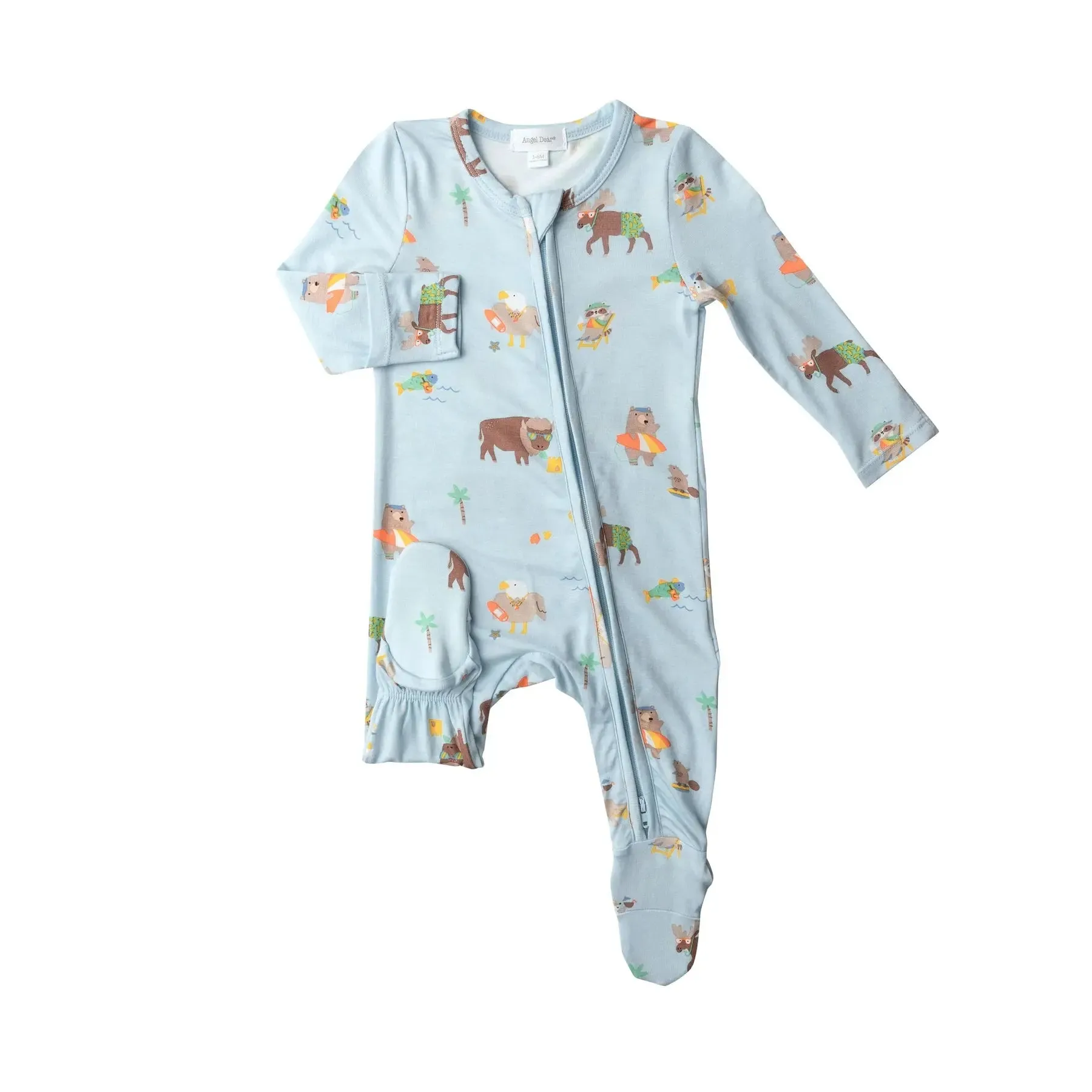 Zipper Footie - Wildlife on Vacation | Angel Dear